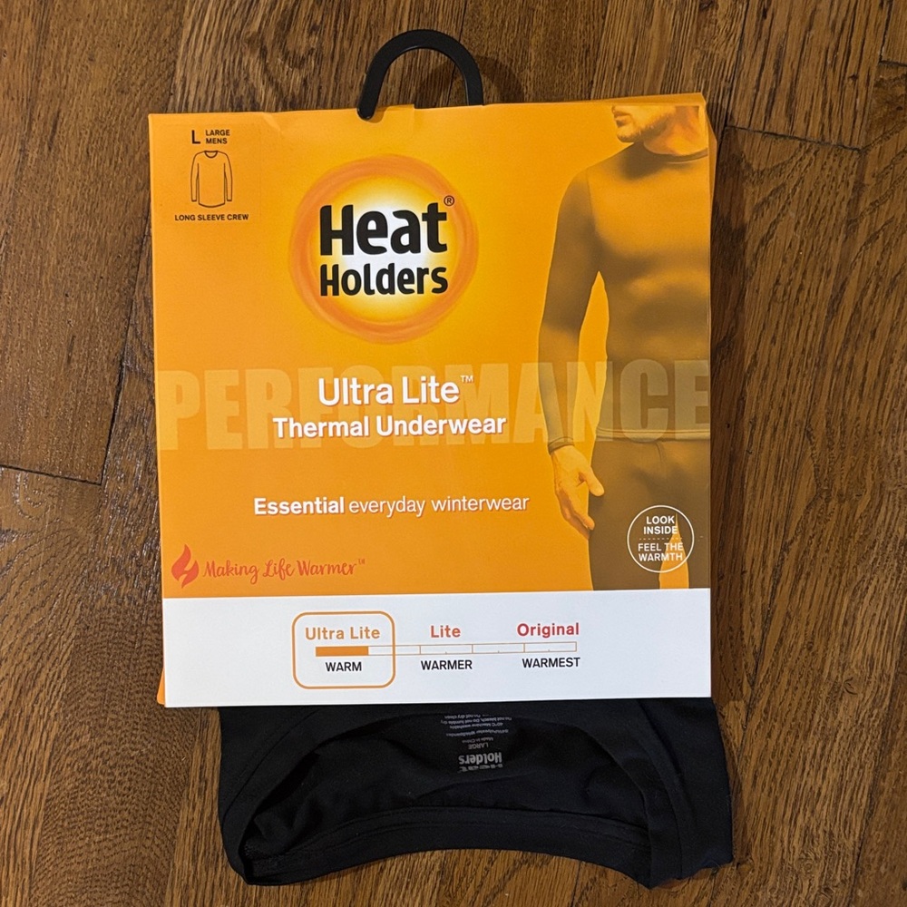 Heat Holders Performance Ultra Light Thermal Long Sleeve Crew, Men’s Size Large